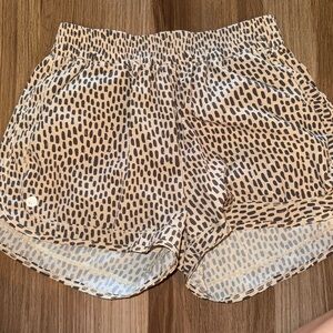 Senita Athletics Tan and Black Patterned Athletic Shorts